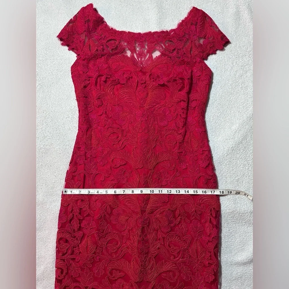 Tadashi Shoji | Red Lace Sheath Dress | Size 10